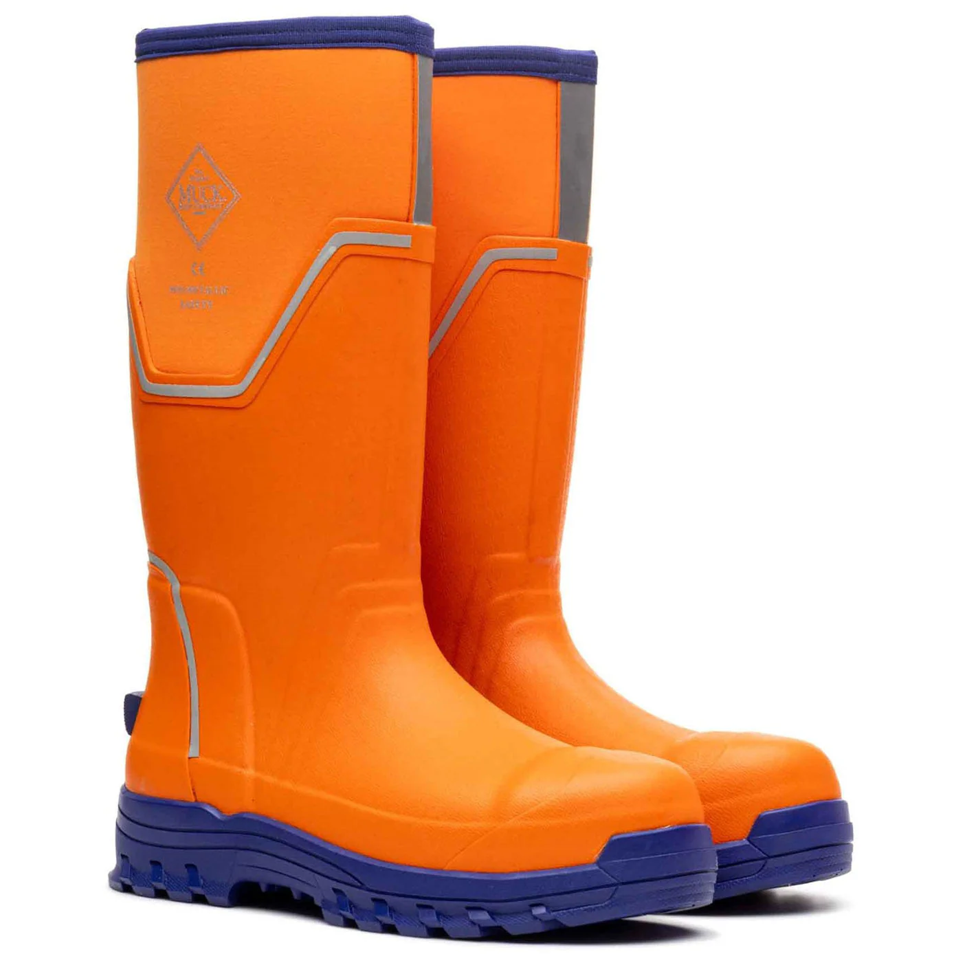 Muck Boots Mens Grit S5 Safety Wellington Orange/Blue - Image 5