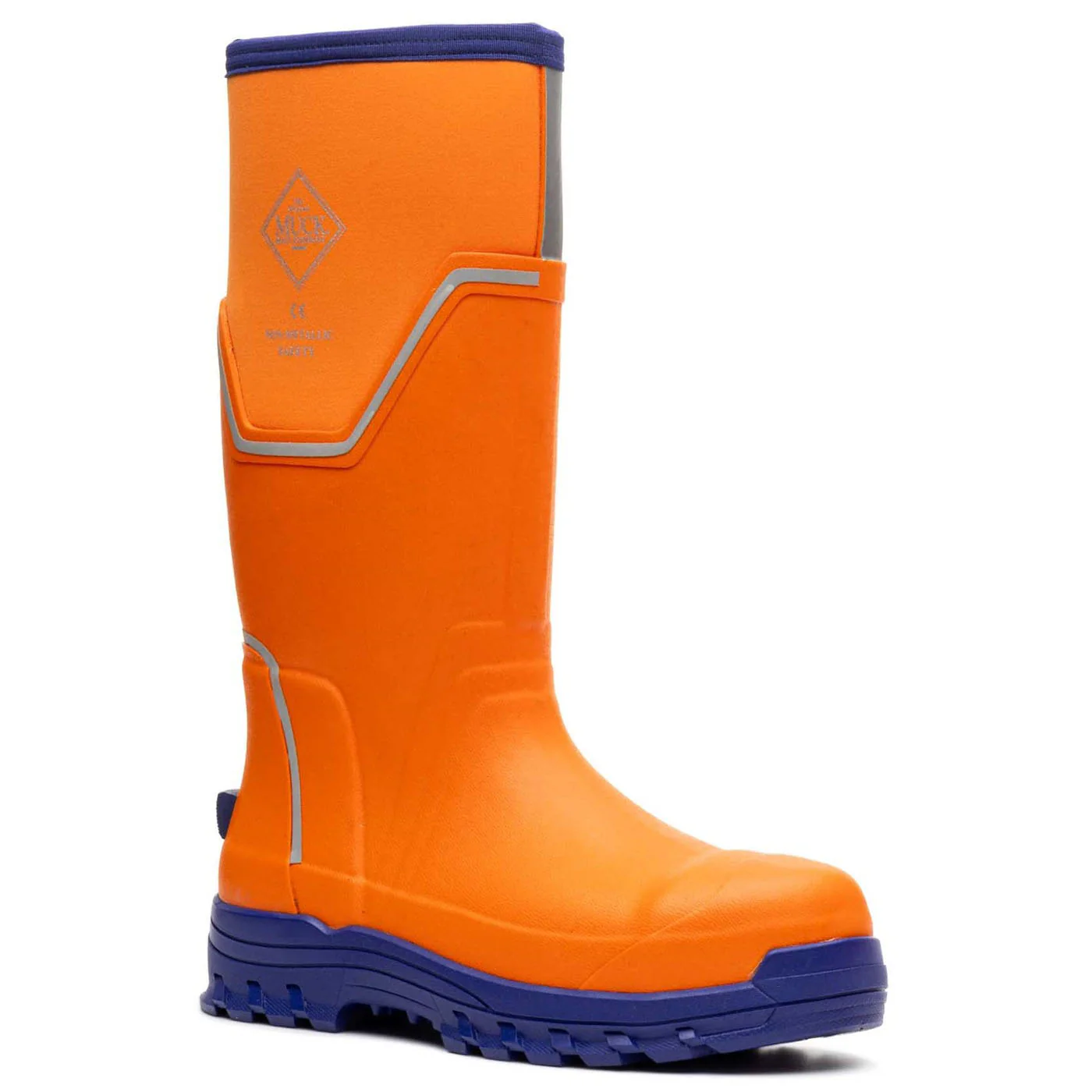 Muck Boots Mens Grit S5 Safety Wellington Orange/Blue - Image 6