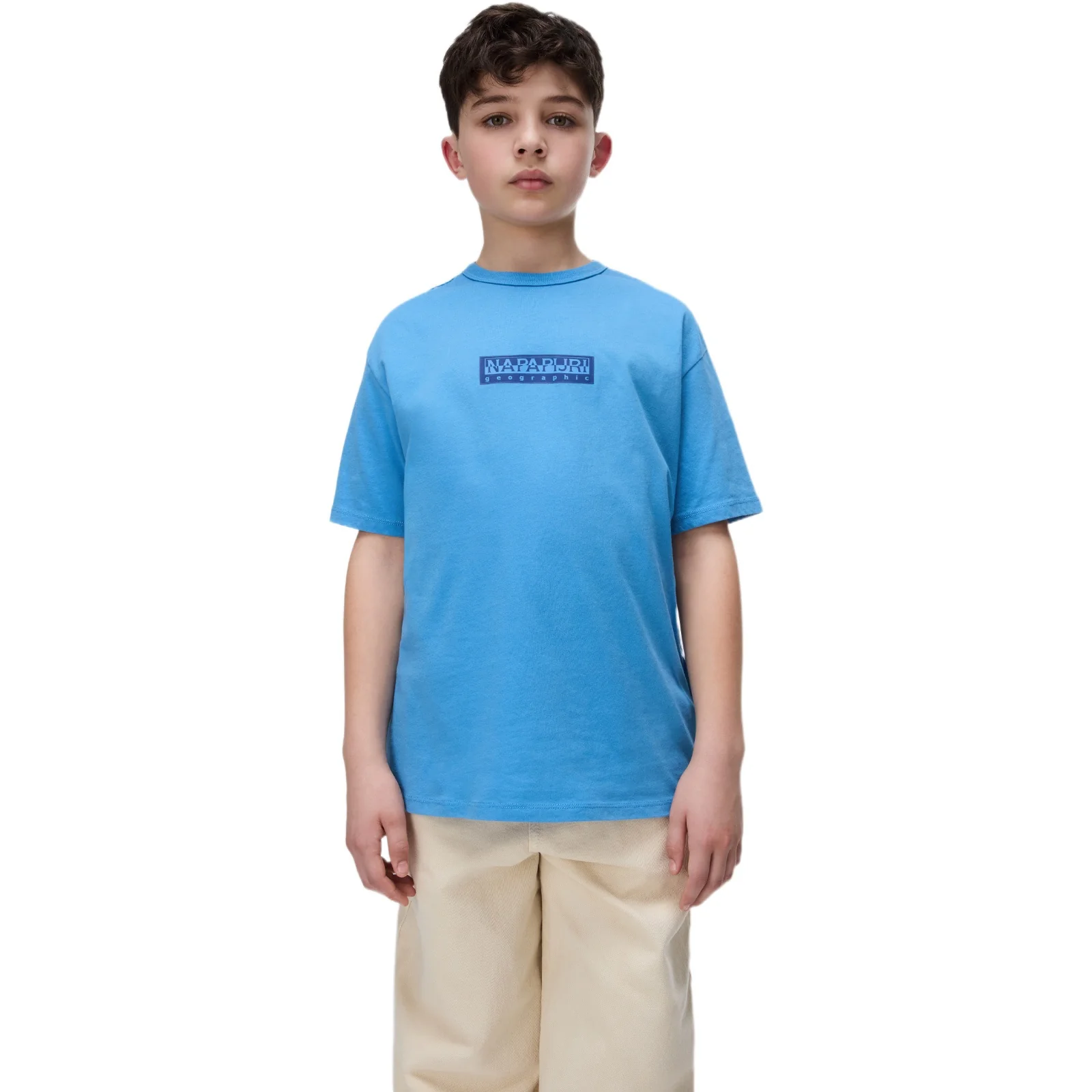 Napapijri Kids S New Box Logo T-Shirt Blue