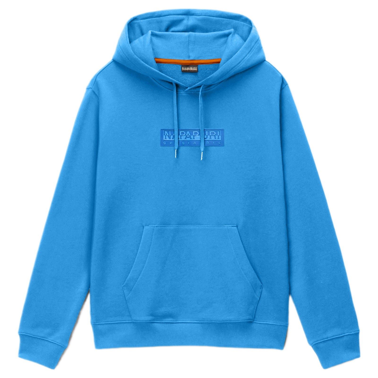 Napapijri Mens B-Box Logo Hoodie Blue - Image 5