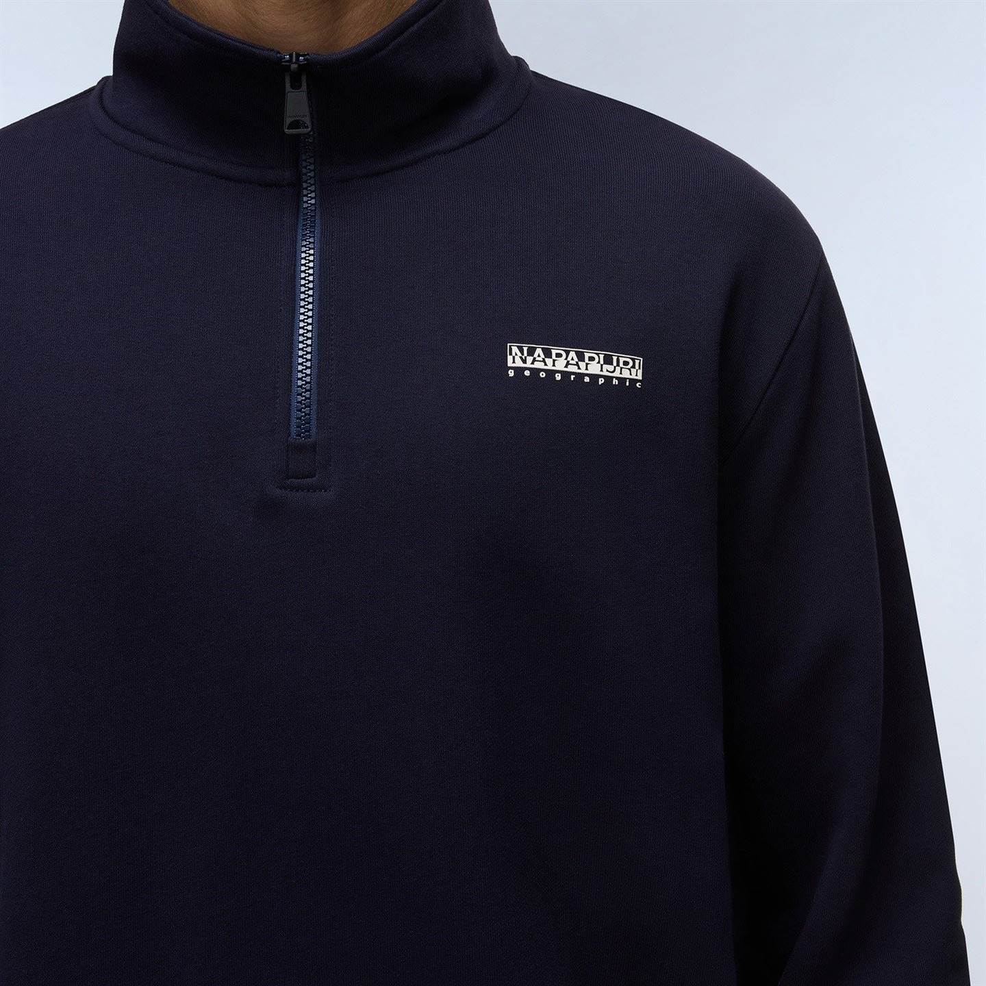 Napapijri Mens B-Small Box Half Zip Top Navy - Image 5