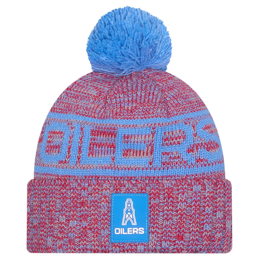 New Era NFL 2025 Oilers Sideline Bobble Hat