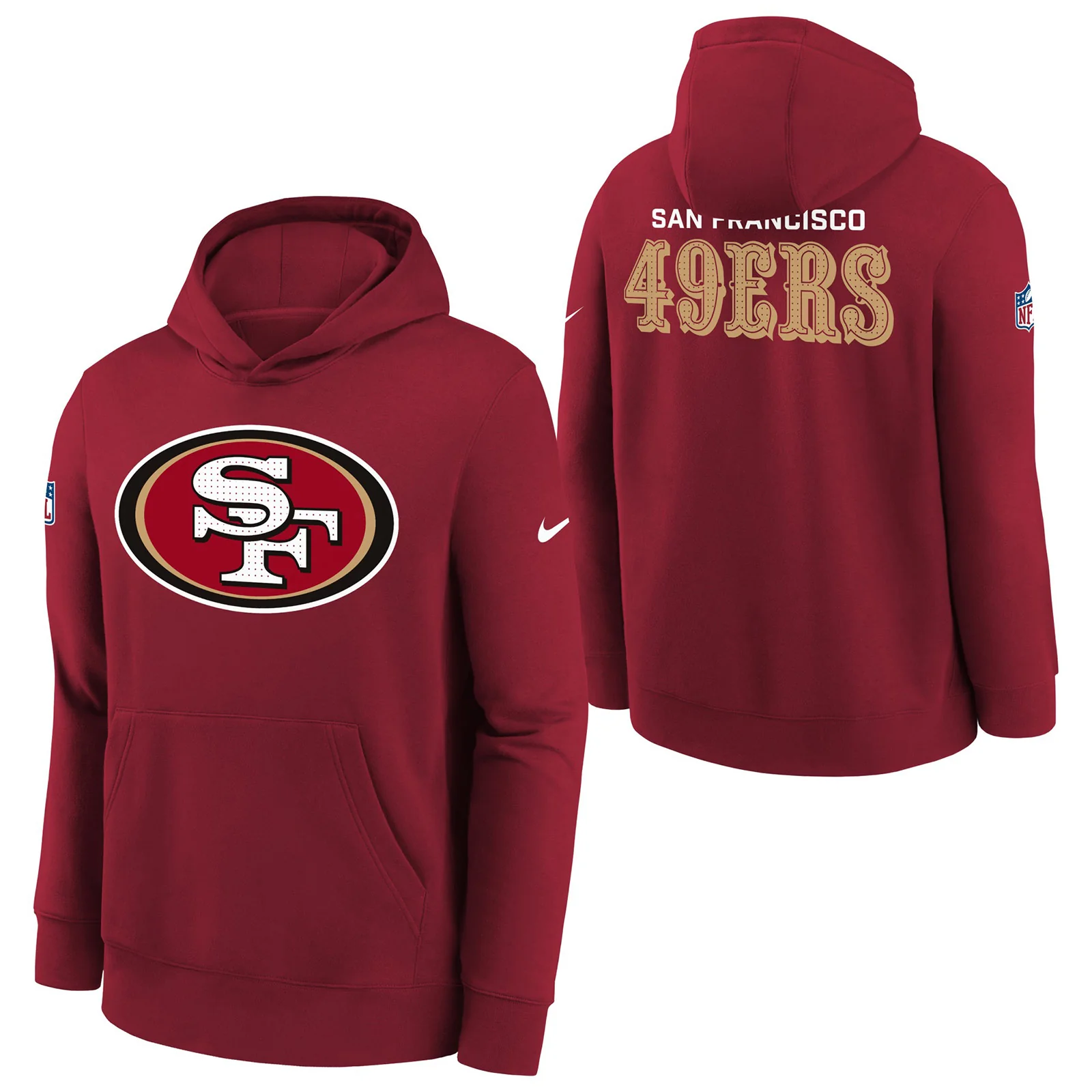 Nike 49ers Fleece Kids Hoodie - Red - Image 3