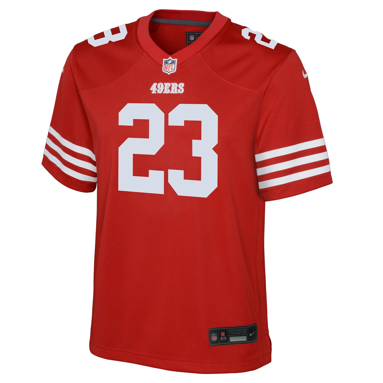 Nike 49ers McCaffrey 23 Kids Game Jersey