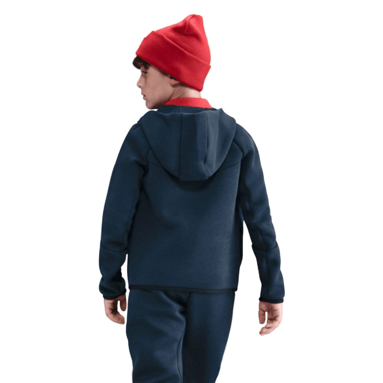 Nike Boys NSW TCH FLC FZ HOODY PD Navy - Image 2