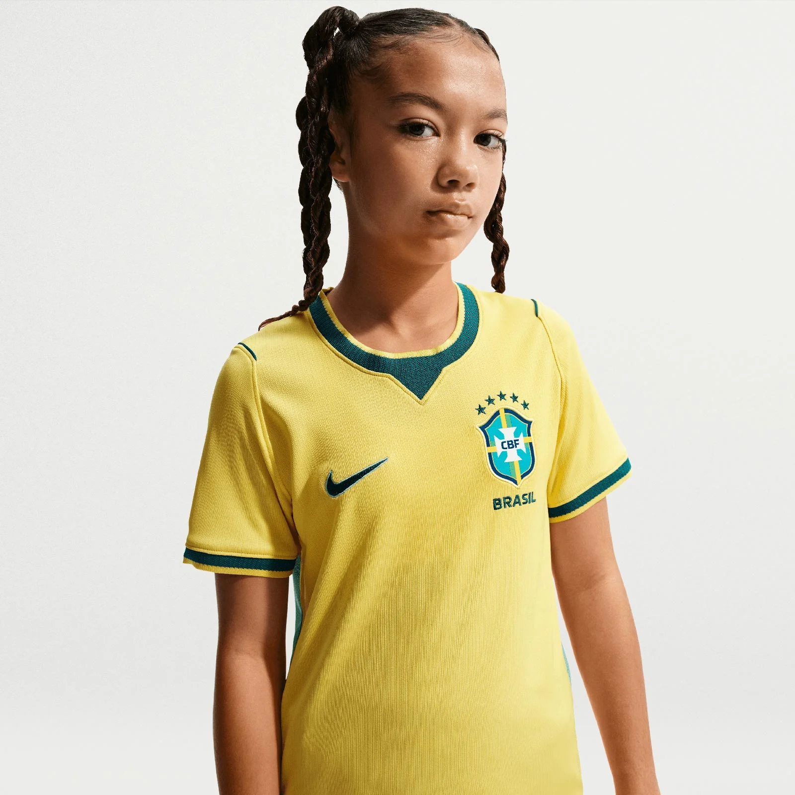 Nike Kids Brazil World Cup 2026 Stadium Home Dri-FIT Soccer Replica Jersey - Image 3