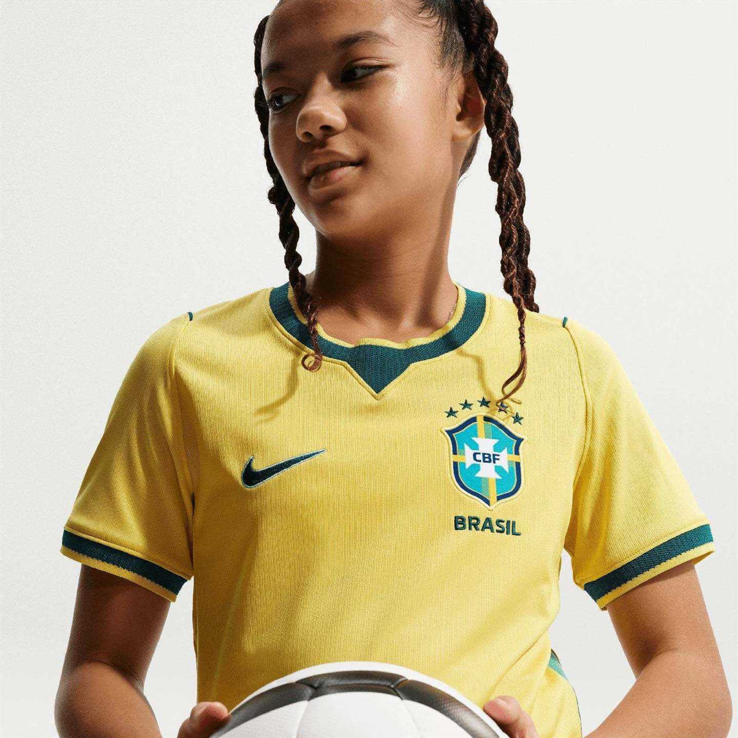 Nike Kids Brazil World Cup 2026 Stadium Home Dri-FIT Soccer Replica Jersey - Image 5