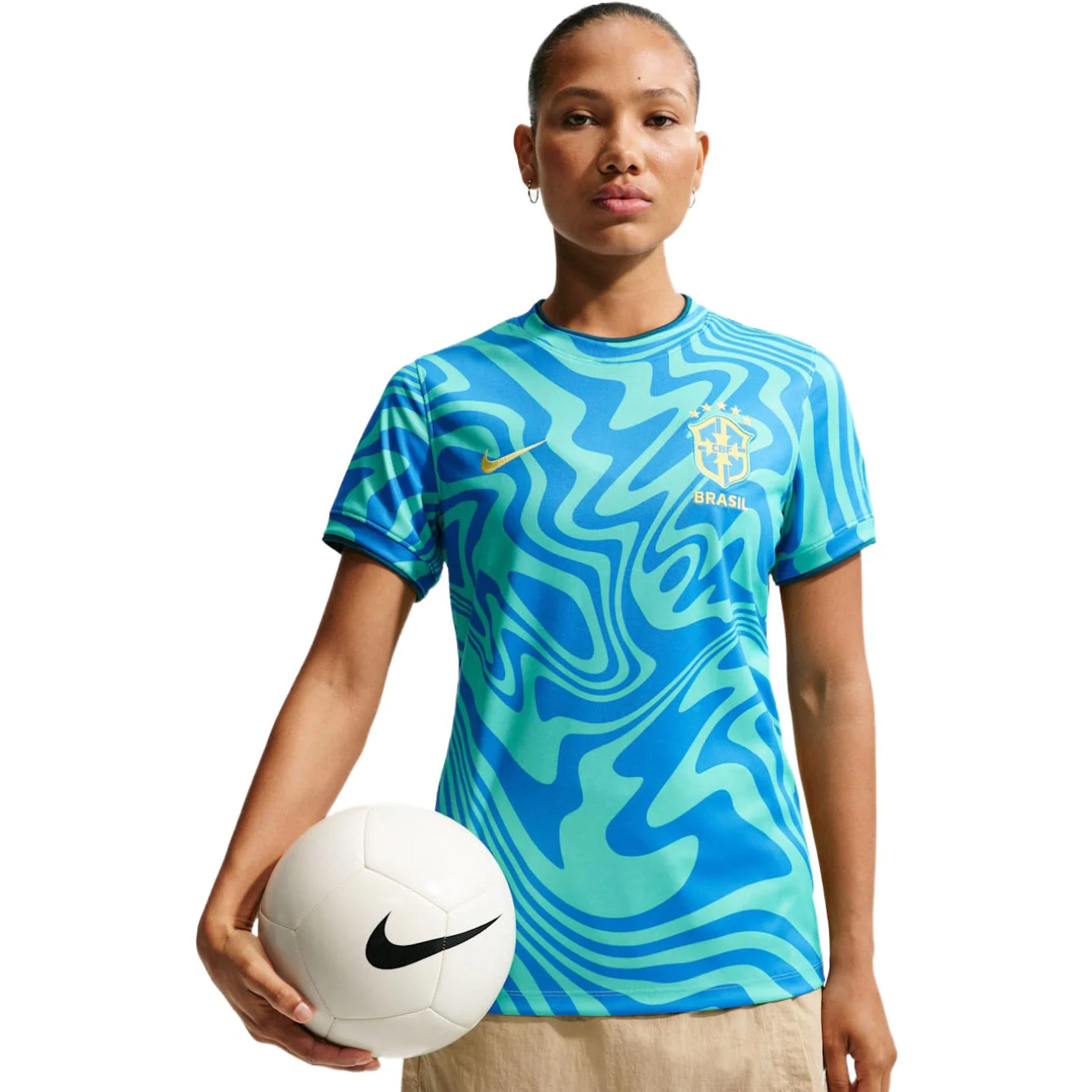 Nike Kids Brazil World Cup 2026 Dri-FIT Soccer Pre-Match Short-Sleeve Top - Image 3