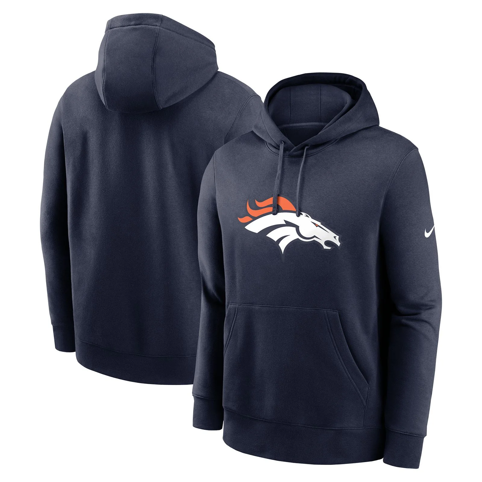 Nike Broncos NFL Club Logo Hoodie - Navy - Image 3