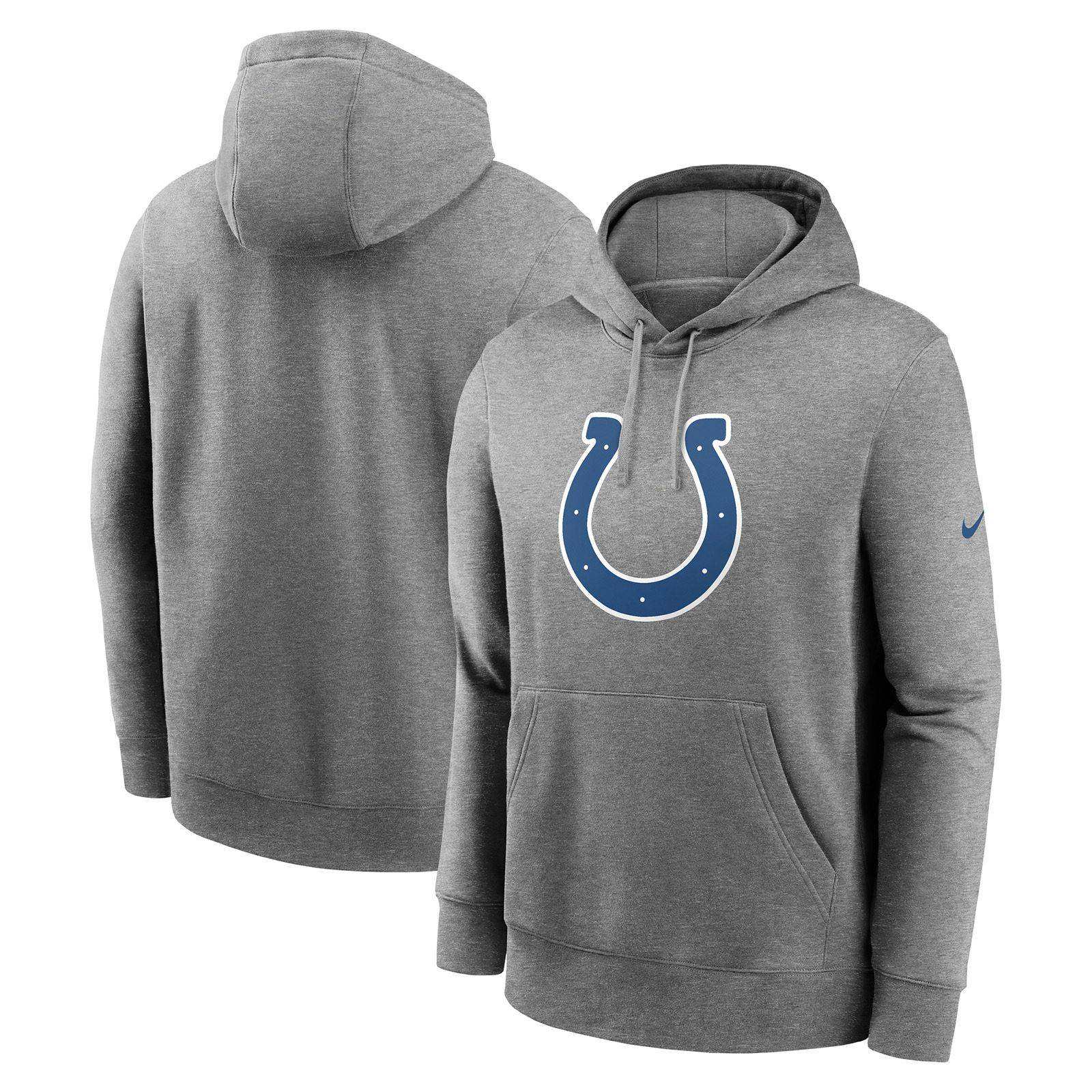 Nike Colts NFL Club Logo Hoodie - Grey - Image 3
