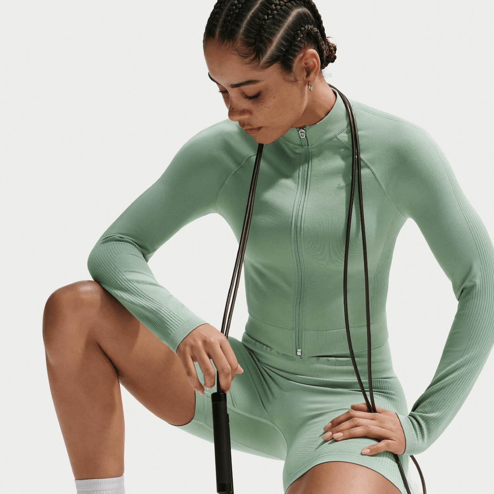 Nike Pro Seamless Womens Dri-FIT Full-Zip Mid-Layer Top - Image 5