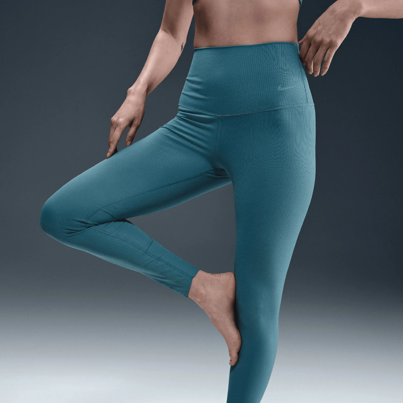 Nike Zenvy Rib Womens Gentle-Support High-Waisted 7/8 Leggings - Image 6