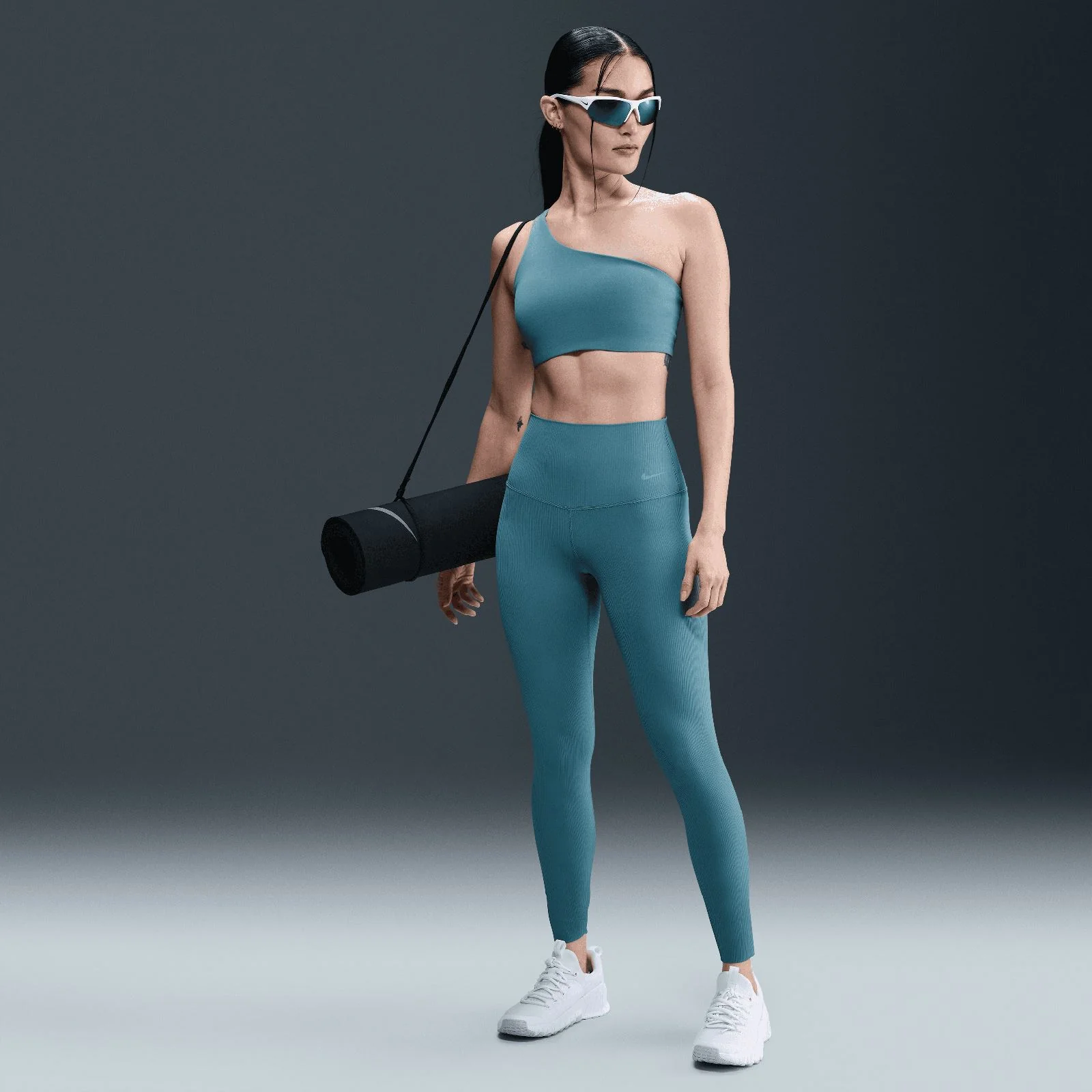 Nike Zenvy Rib Womens Gentle-Support High-Waisted 7/8 Leggings - Image 7