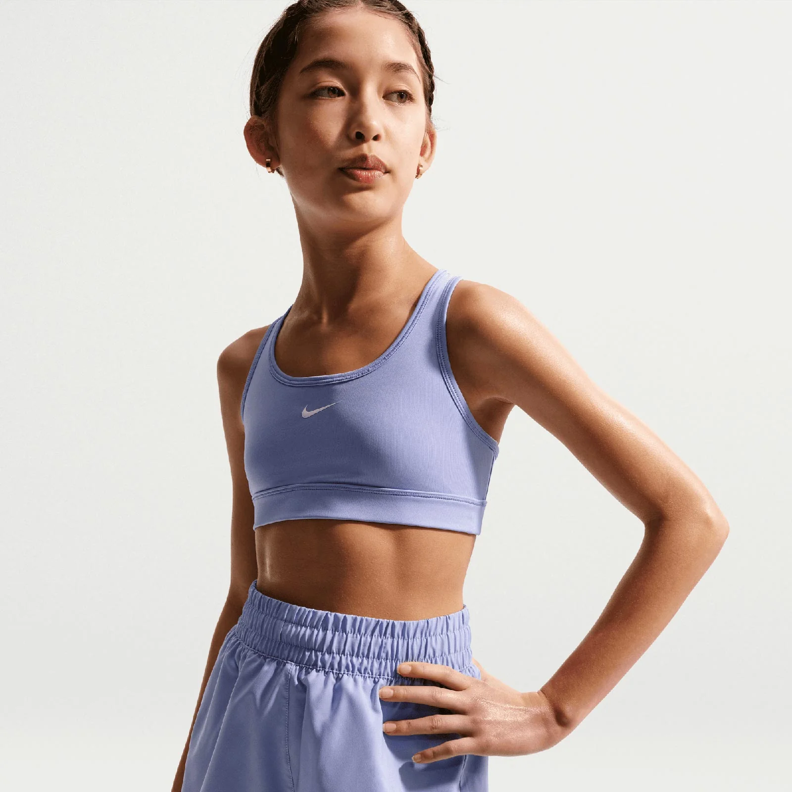 Nike One Kids Dri-FIT High-Waisted Woven Training Shorts - Image 3