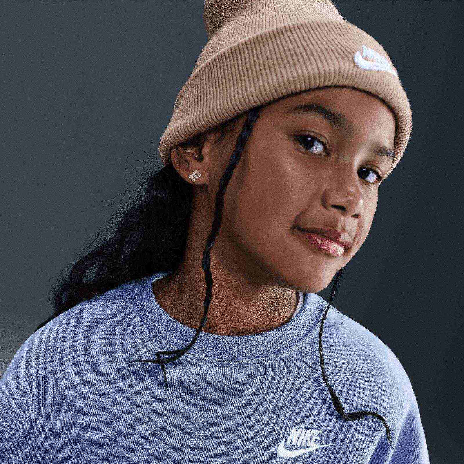 Nike Sportswear Club Fleece Girls Boxy Crew-Neck Sweatshirt - Image 3