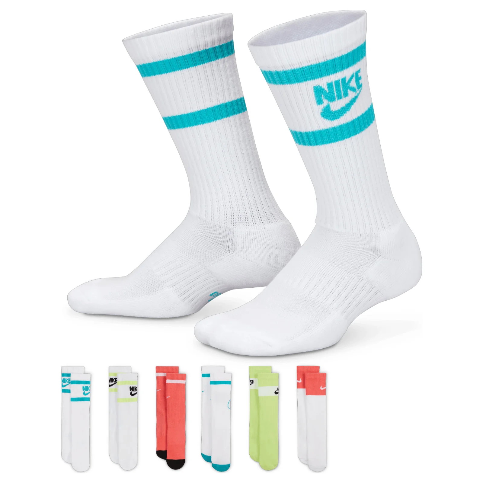Nike Everyday Kids Cushioned Crew Socks (6 Pairs)