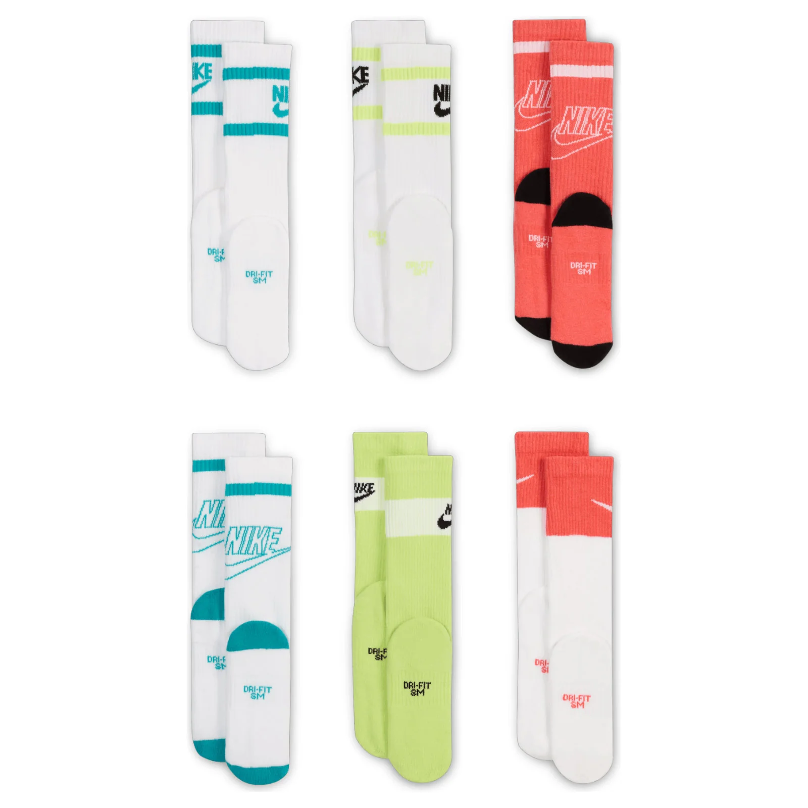 Nike Everyday Kids Cushioned Crew Socks (6 Pairs) - Image 3