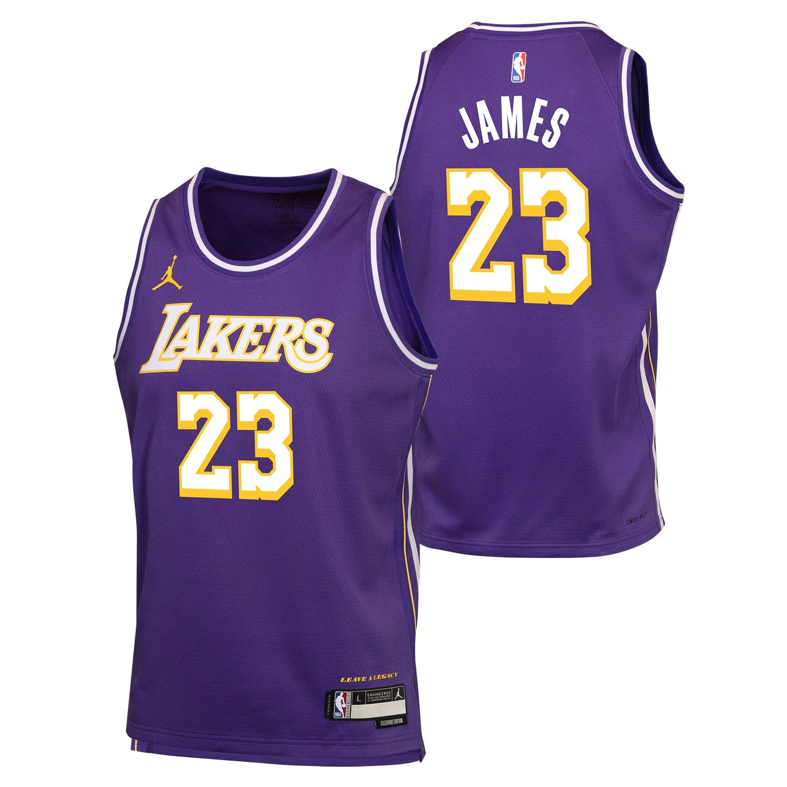 Nike Jordan Lakers James 23 Kids Statement Jersey - Image 3