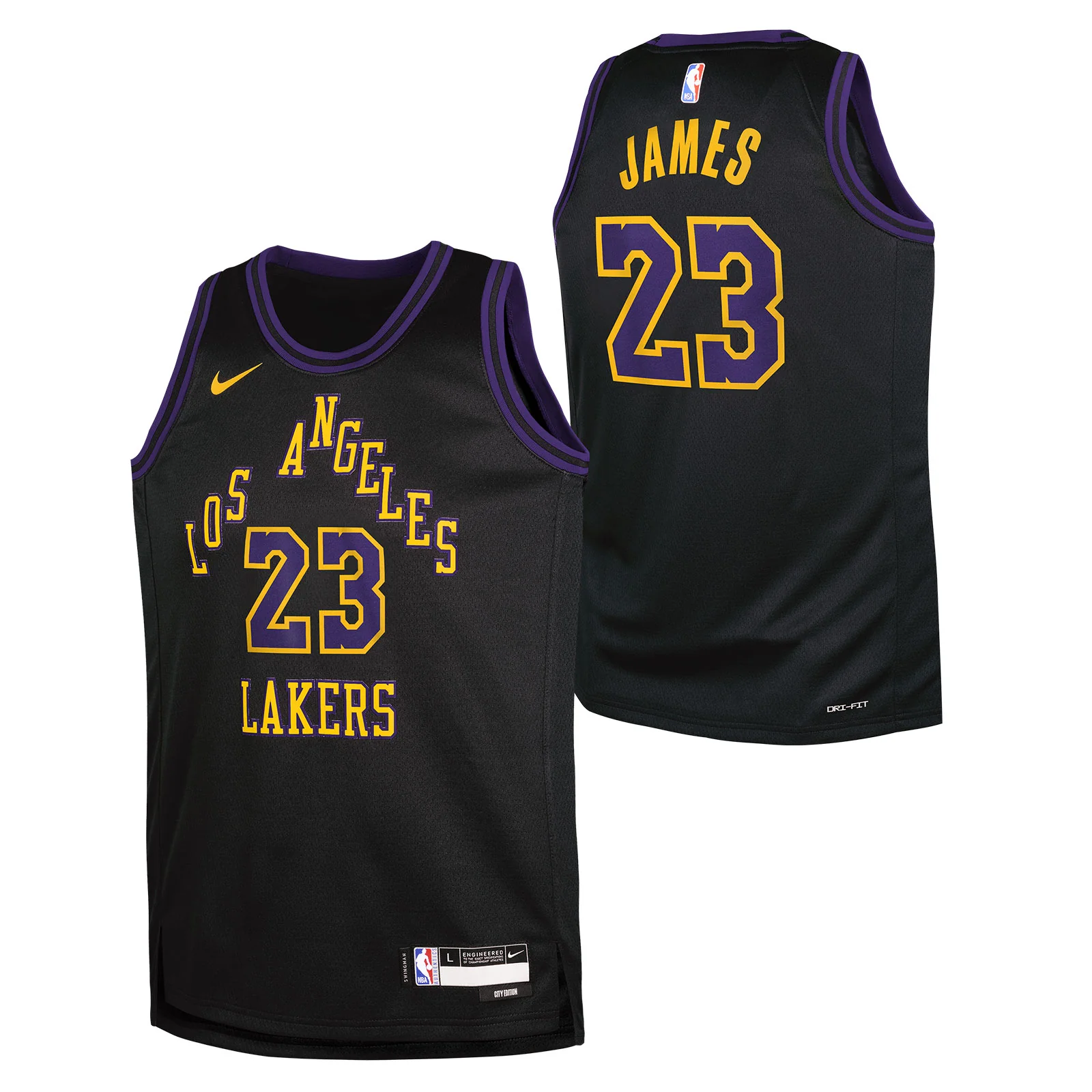 Nike Lakers James 23 Kids Swingman Jersey - Image 3