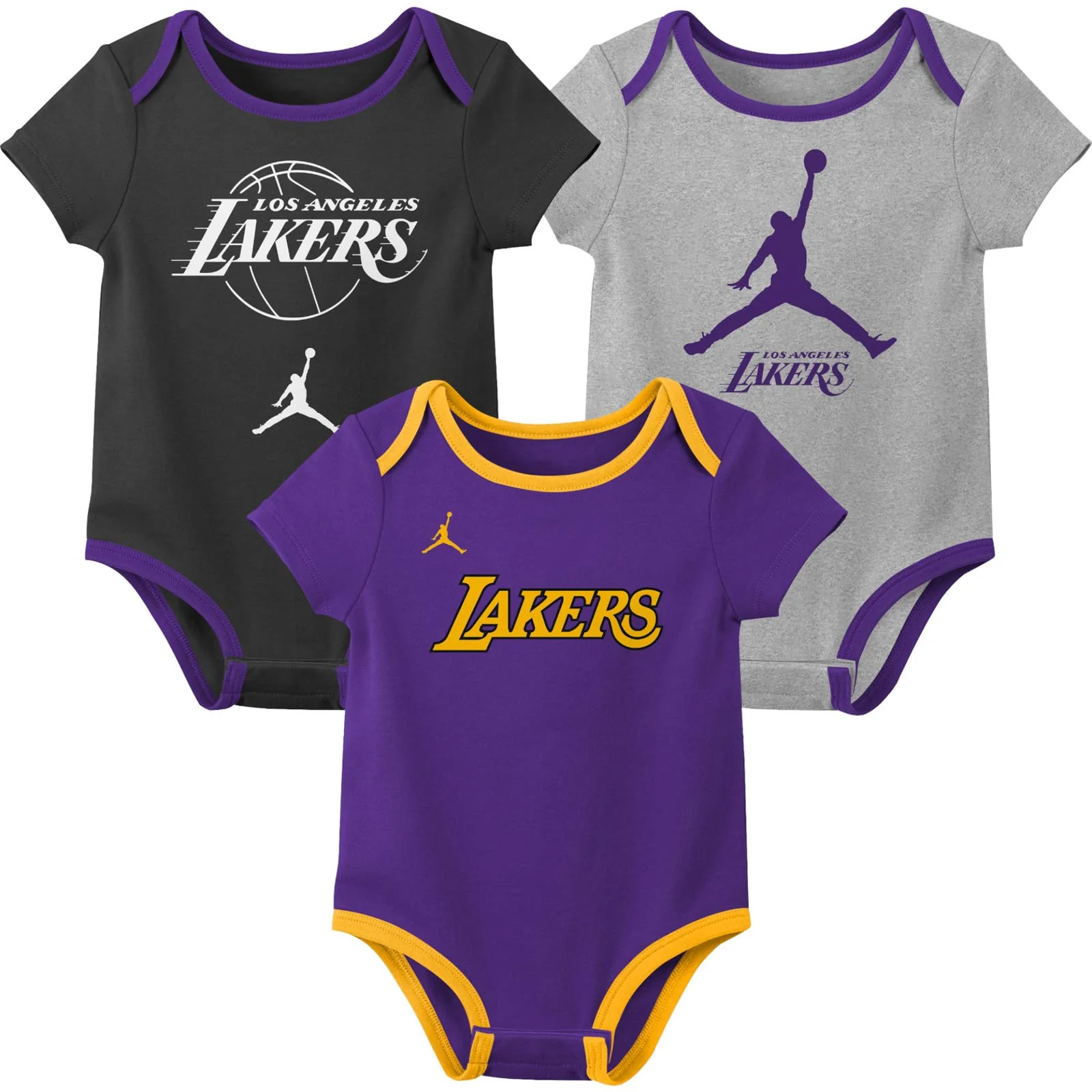 Nike Lakers Infant Kids NBA Bodysuit - 3 Pack