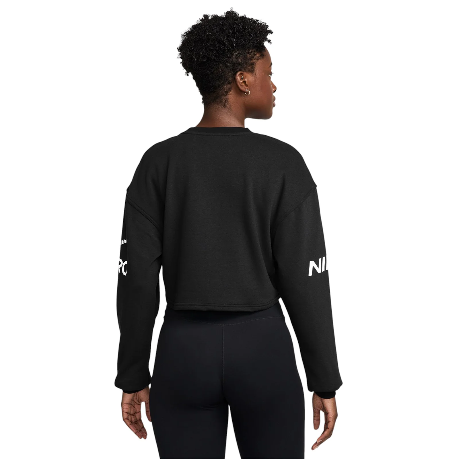 Nike Pro Womens Dri-FIT Loose Crew-Neck French Terry Sweatshirt - Image 2