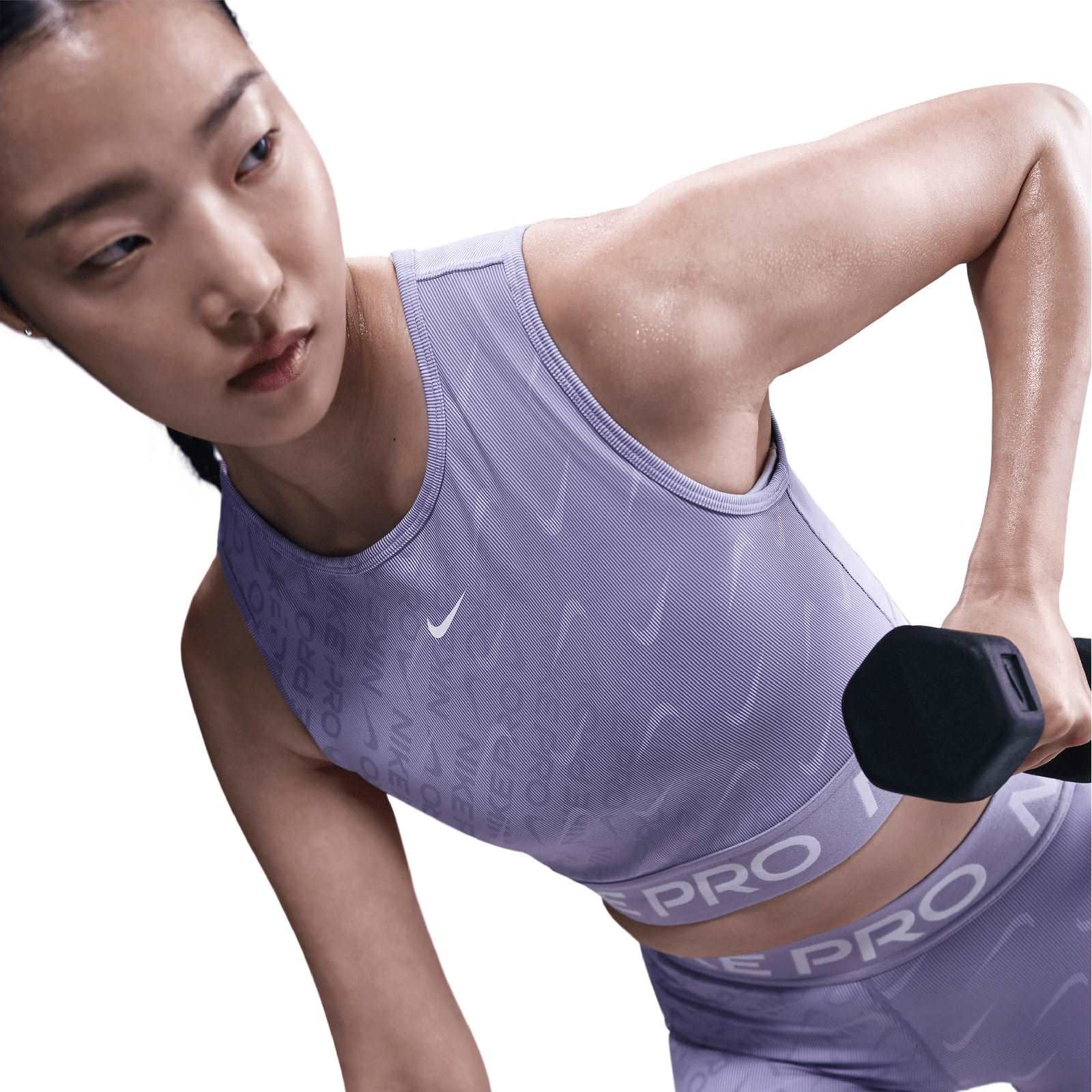 Nike Pro Womens Dri-Fit Cropped Printed Tank Top - Image 3