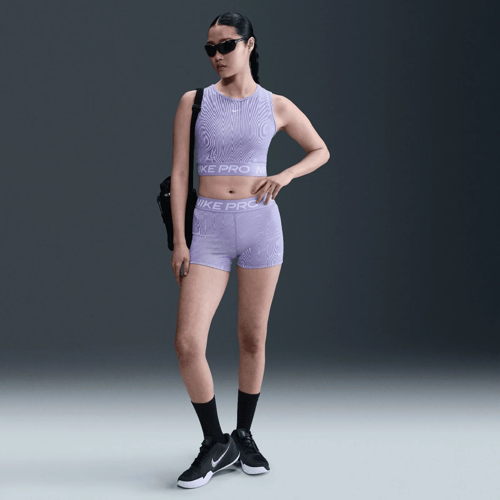 Nike Pro Womens Dri-Fit Cropped Printed Tank Top - Image 6