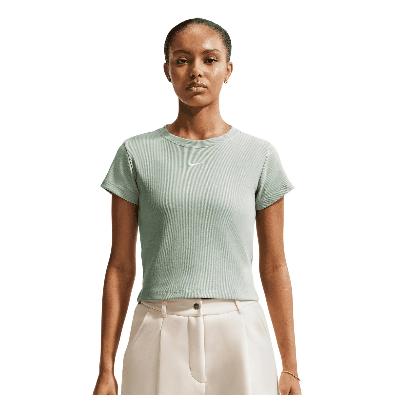 Nike Sportswear Womens Tight Ribbed Short-Sleeve T-Shirt