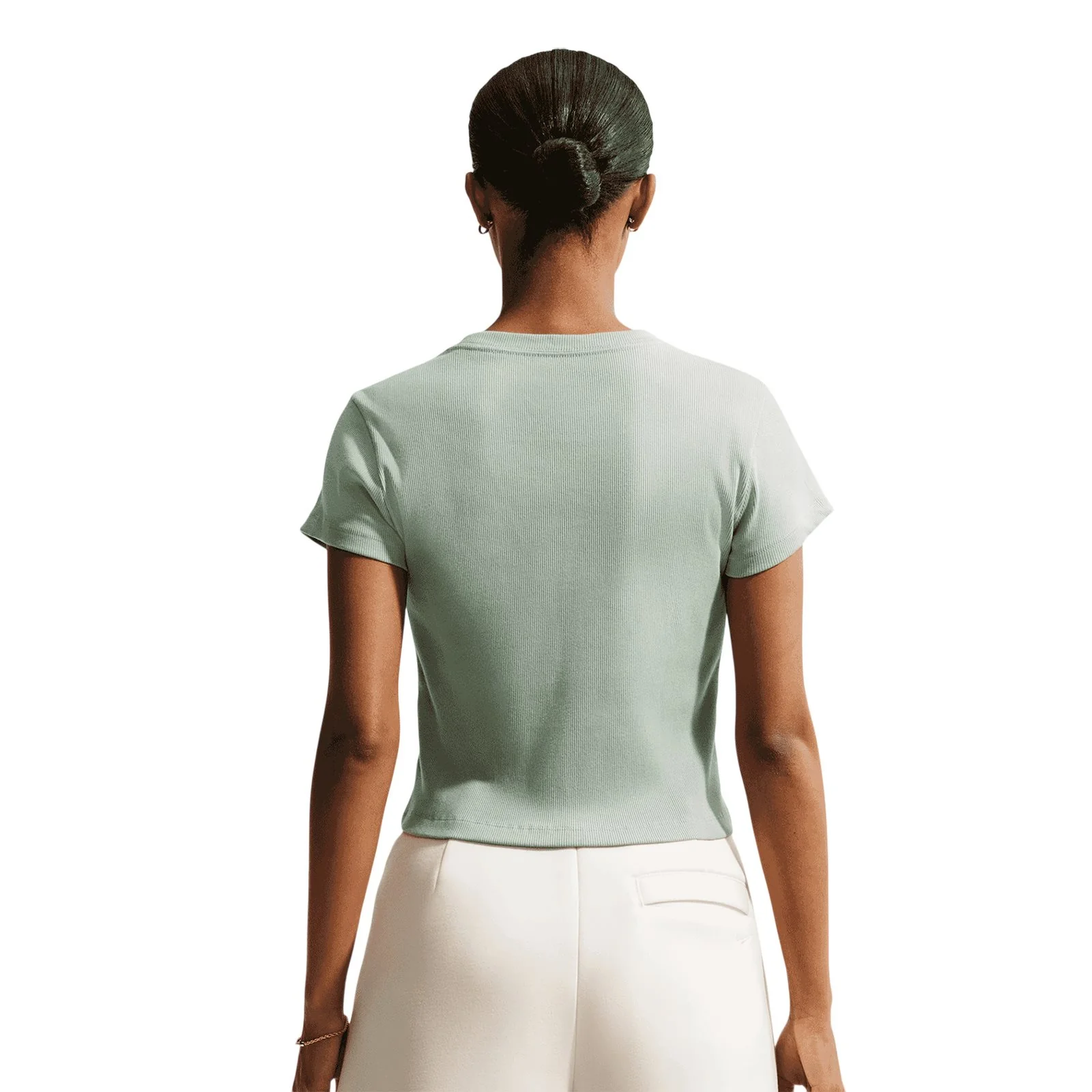 Nike Sportswear Womens Tight Ribbed Short-Sleeve T-Shirt - Image 2