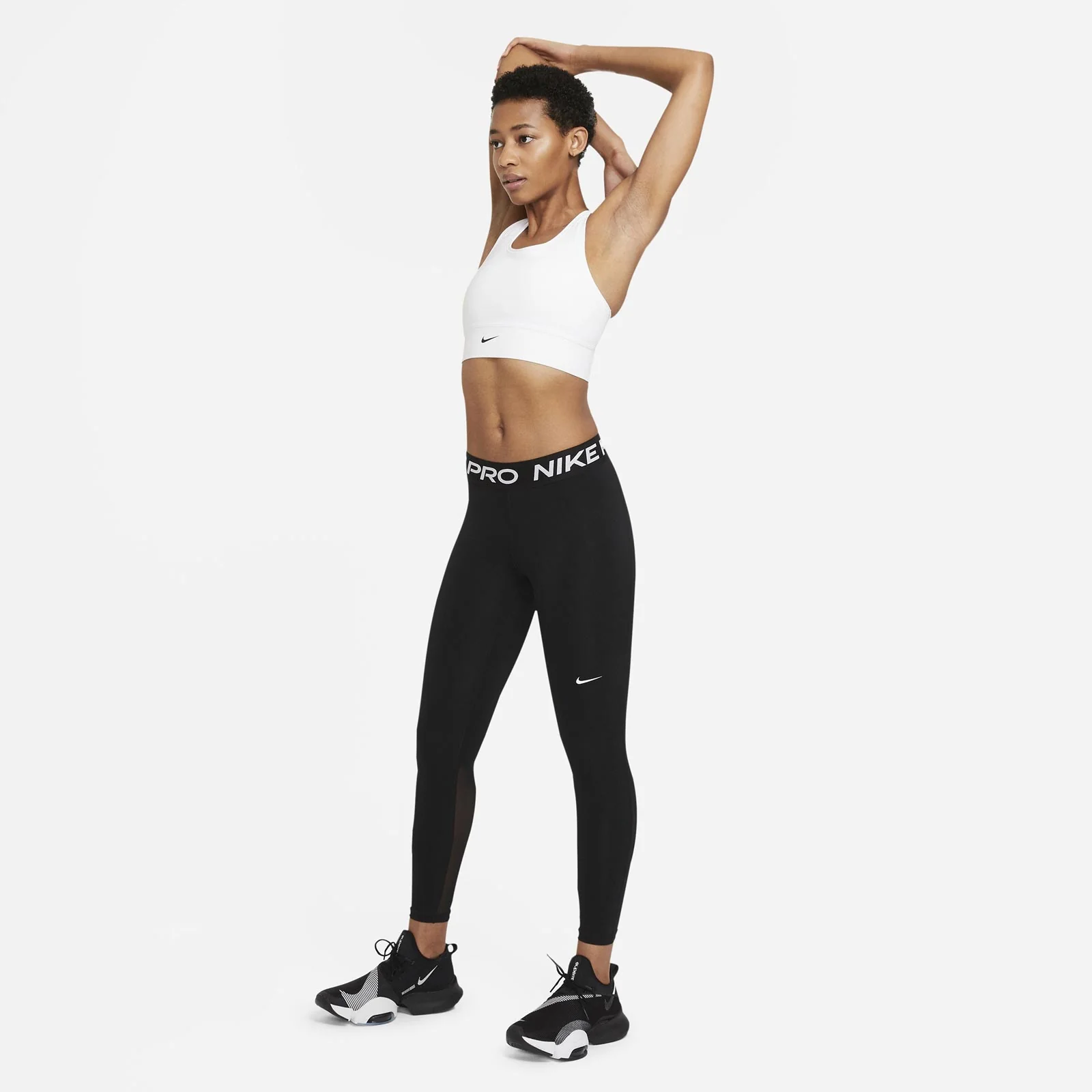 Nike Pro Womens Mid-Rise Mesh-Paneled Tights - Image 6