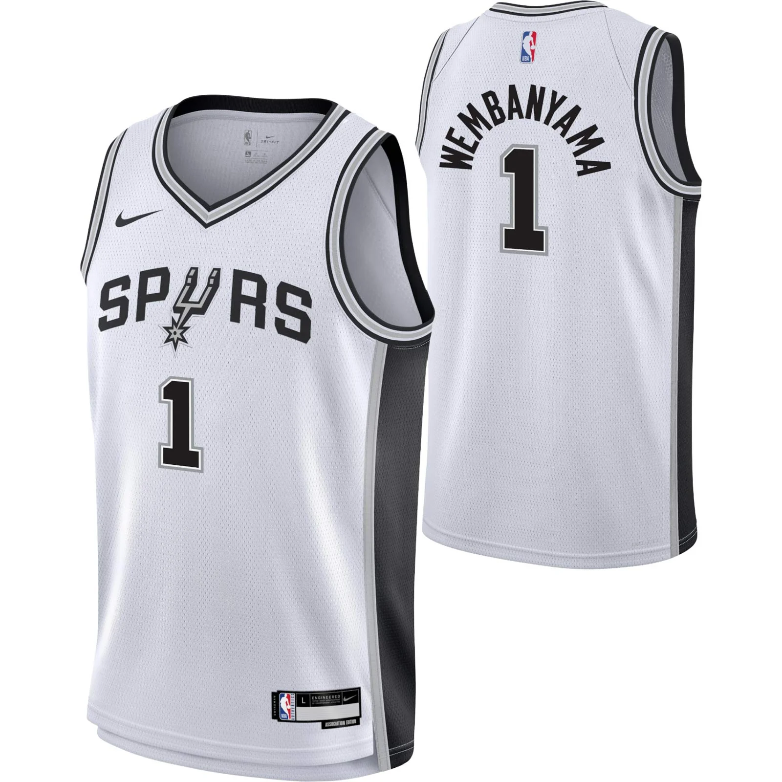 Nike Spurs Wembanyama 1 Association Kids Jersey - Image 3