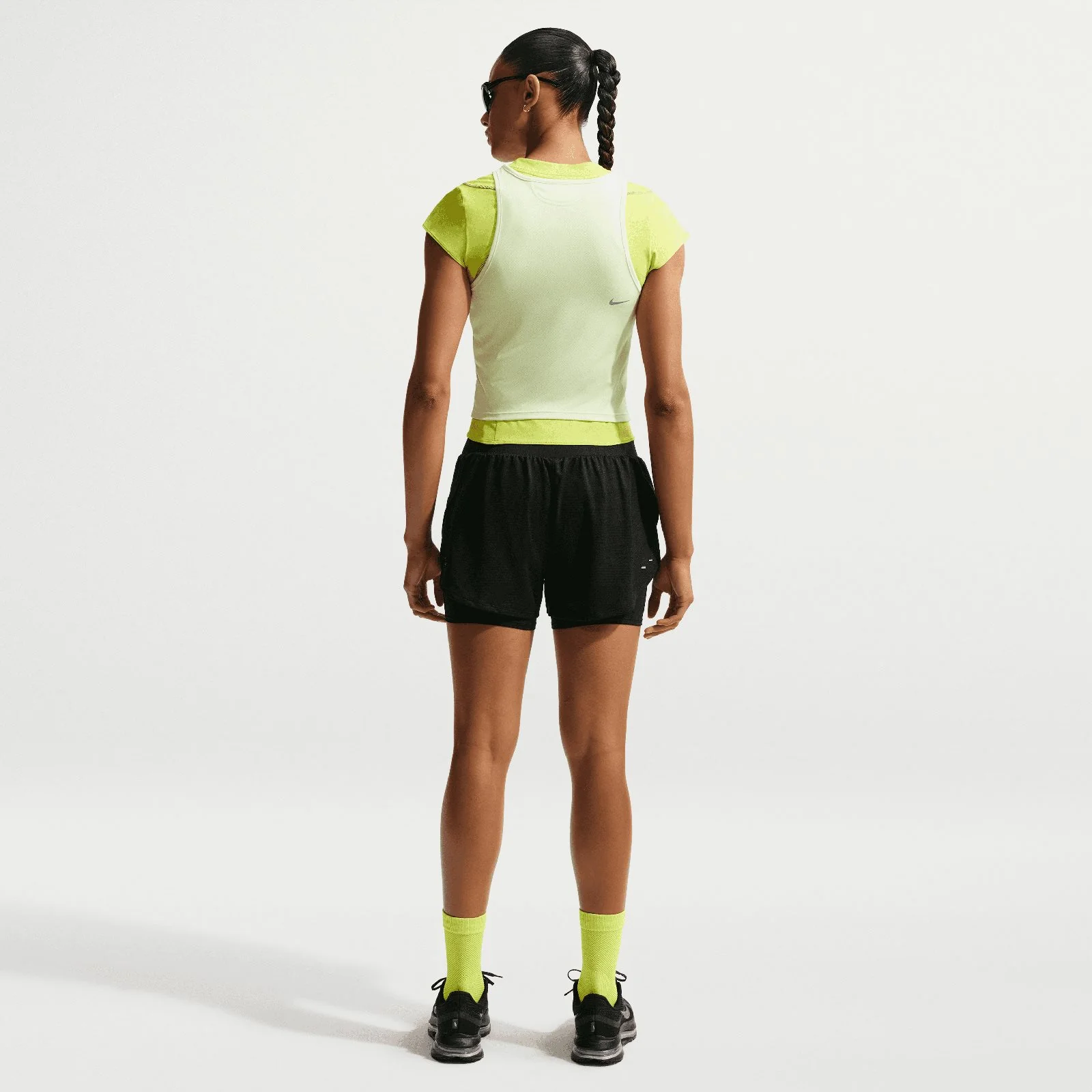 Nike Tempo Flow Womens Dri-FIT Mesh 2-in-1 Running Shorts - Image 6