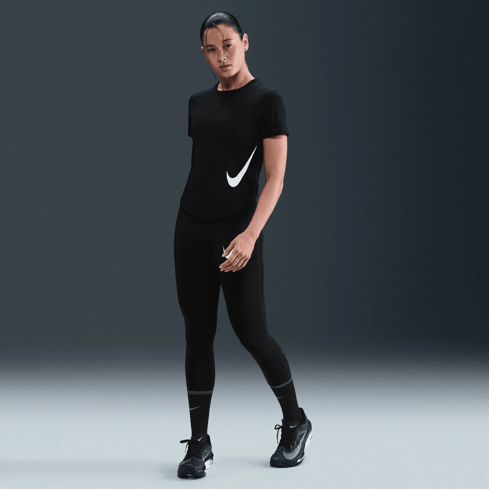 Nike Tempo Swoosh Run Womens Dri-FIT Short-Sleeve Running Top - Image 6