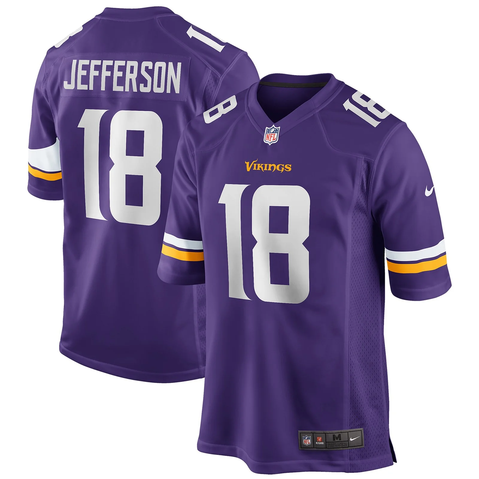 Nike NFL Vikings Jefferson 18 Home Game Jersey - Image 3