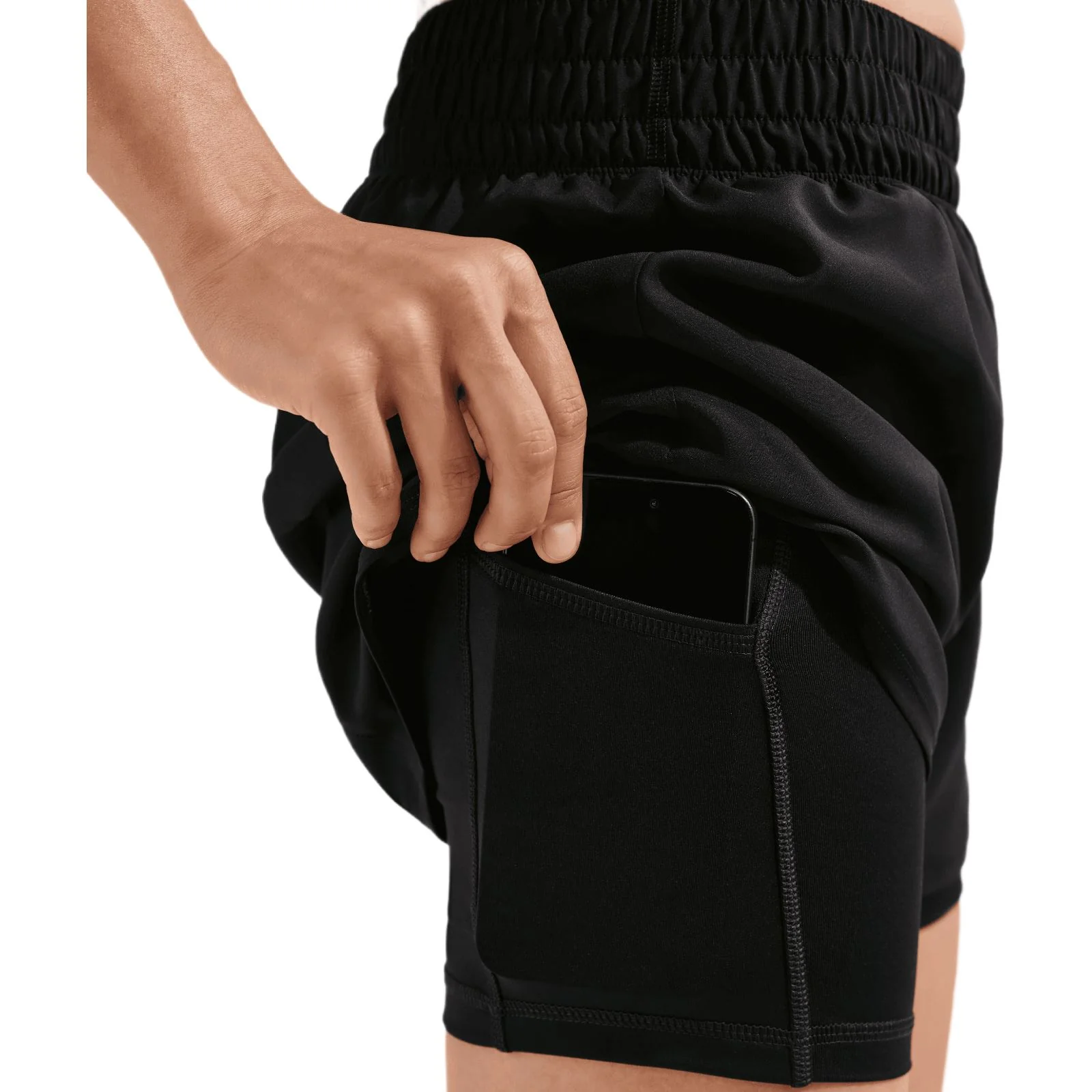 Nike One Womens Dri-FIT High-Waisted 3" 2-in-1 Shorts - Image 3