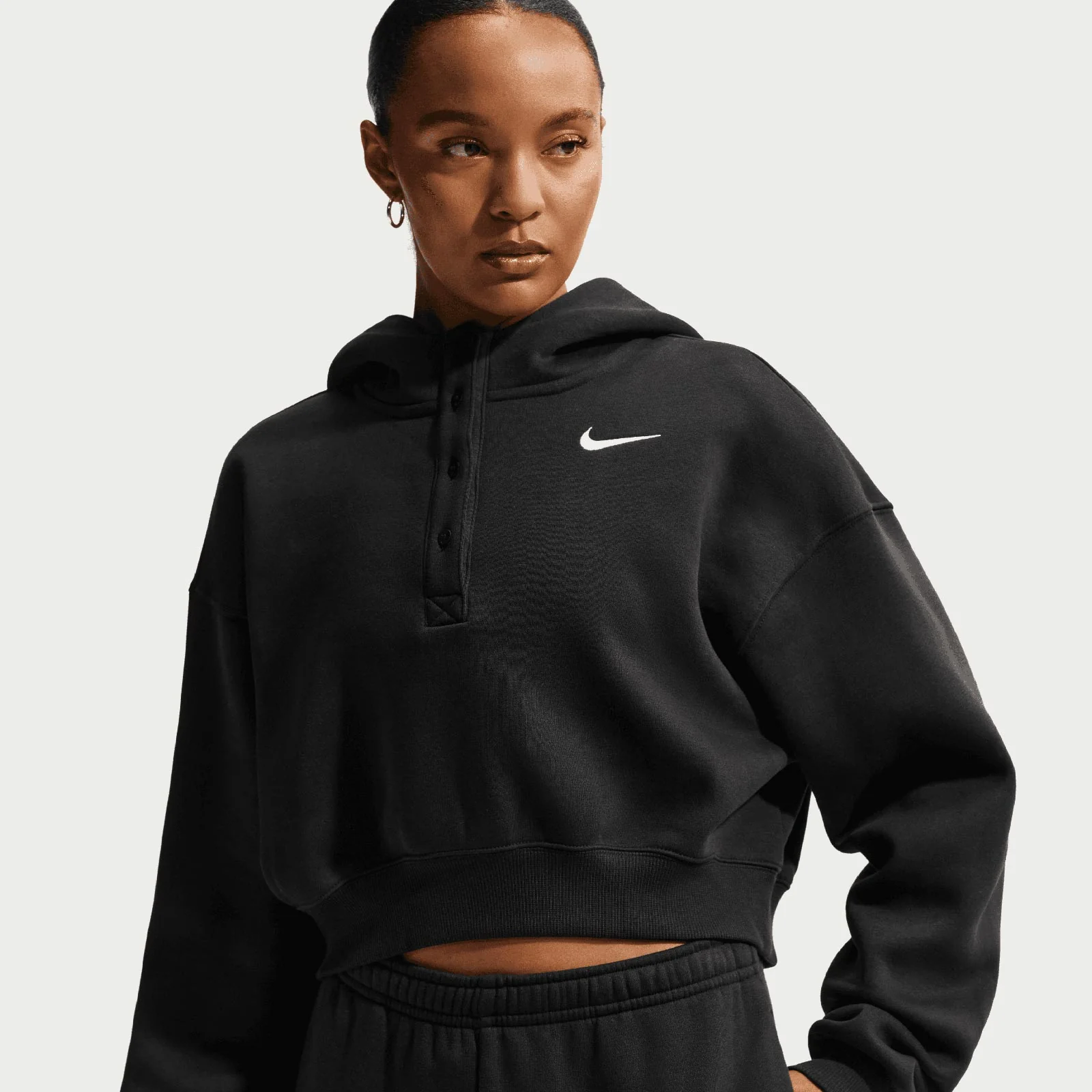Nike Phoenix Fleece Womens Oversized Cropped Hoodie - Image 3