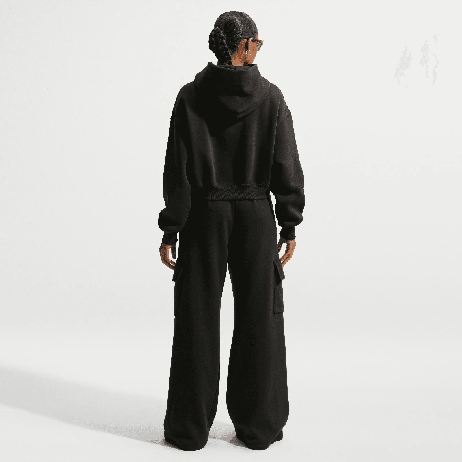 Nike Phoenix Fleece Womens Oversized Cropped Hoodie - Image 7