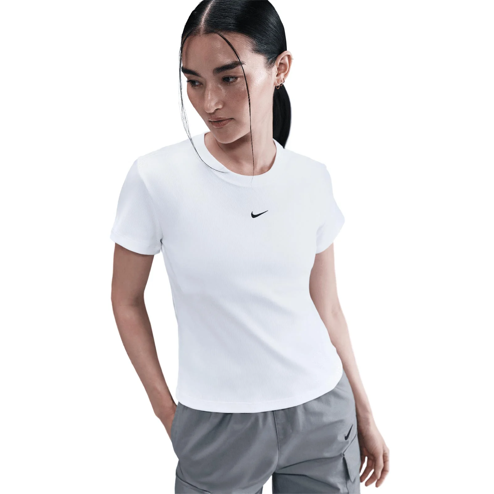 Nike Sportswear Womens Tight Ribbed Short-Sleeve T-Shirt - Image 3