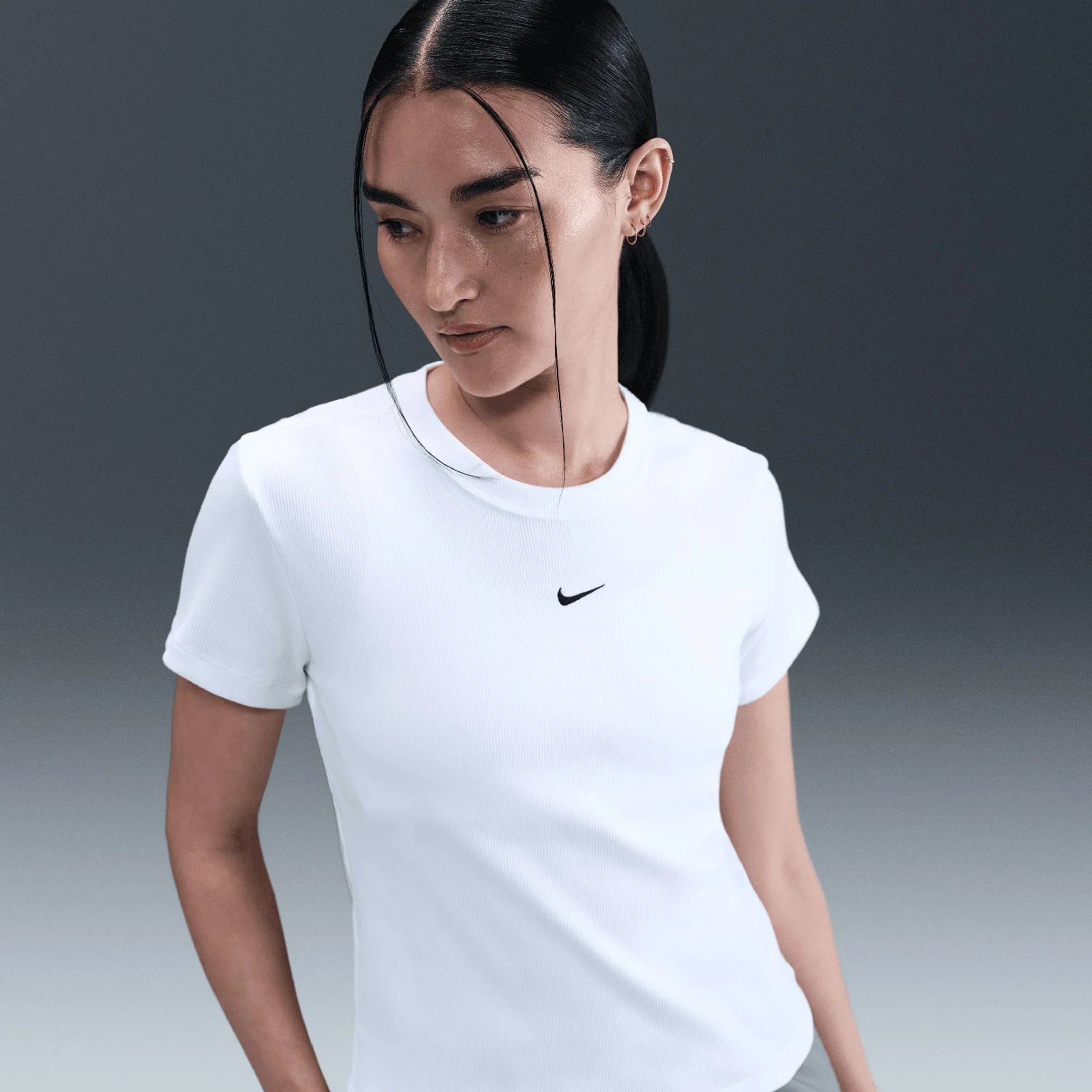 Nike Sportswear Womens Tight Ribbed Short-Sleeve T-Shirt - Image 7