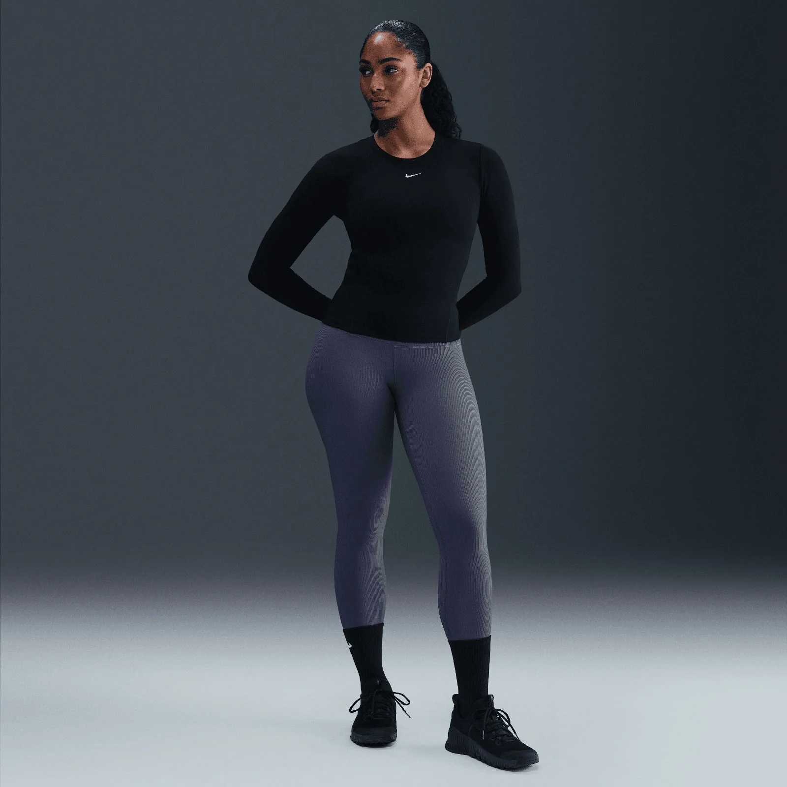 Nike One Fitted Womens Dri-FIT Long-Sleeve Top - Image 6