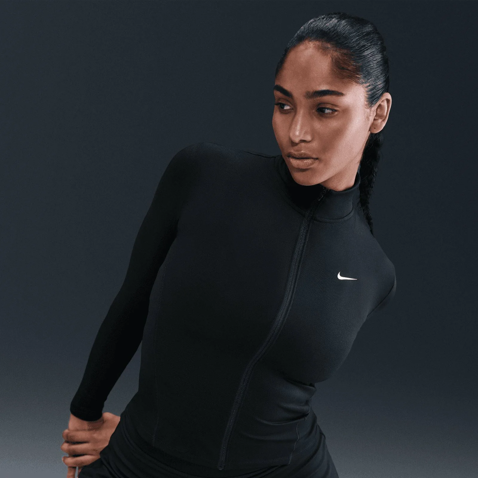 Nike One Fitted Womens Dri-FIT Full-Zip Jacket - Image 5