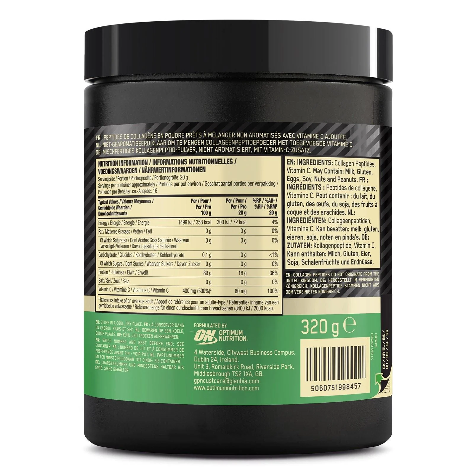 Optimum Nutrition Collagen Peptides Unflavoured 320g - Image 3