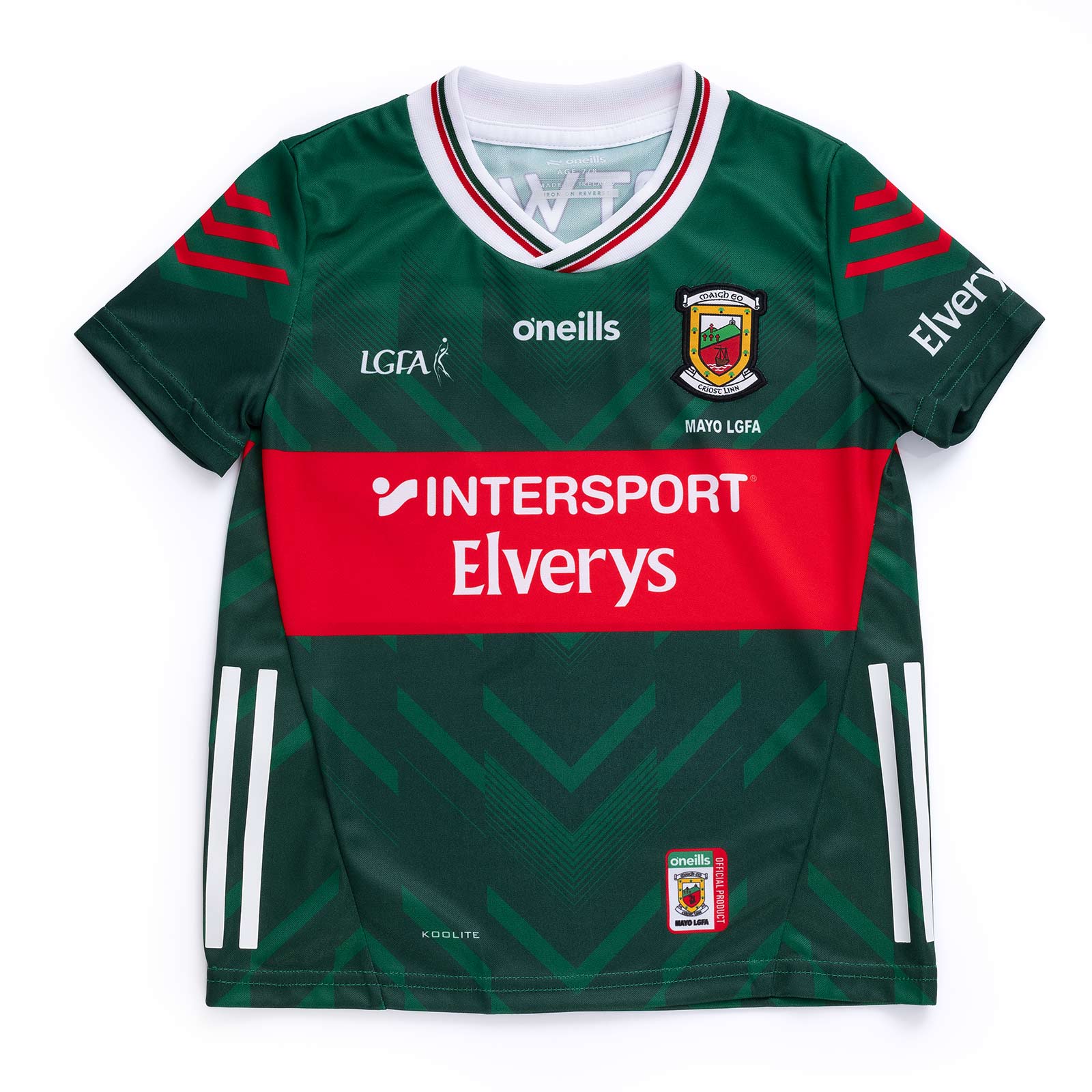 O'Neills Mayo Home 2025 LGFA Kids Jersey
