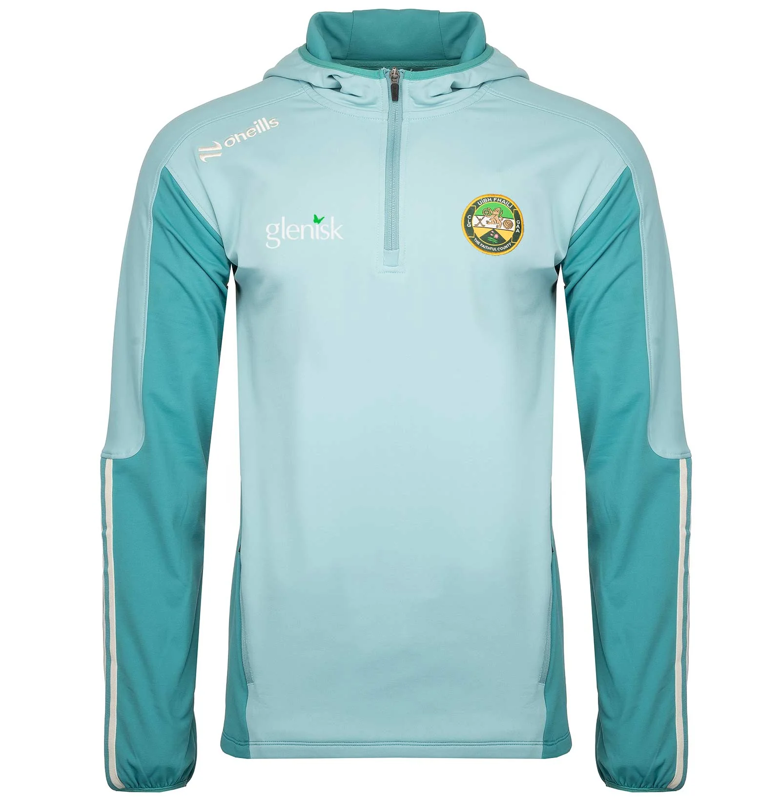 O'Neills Offaly GAA Graham Kids Brushed Half Zip Hoodie