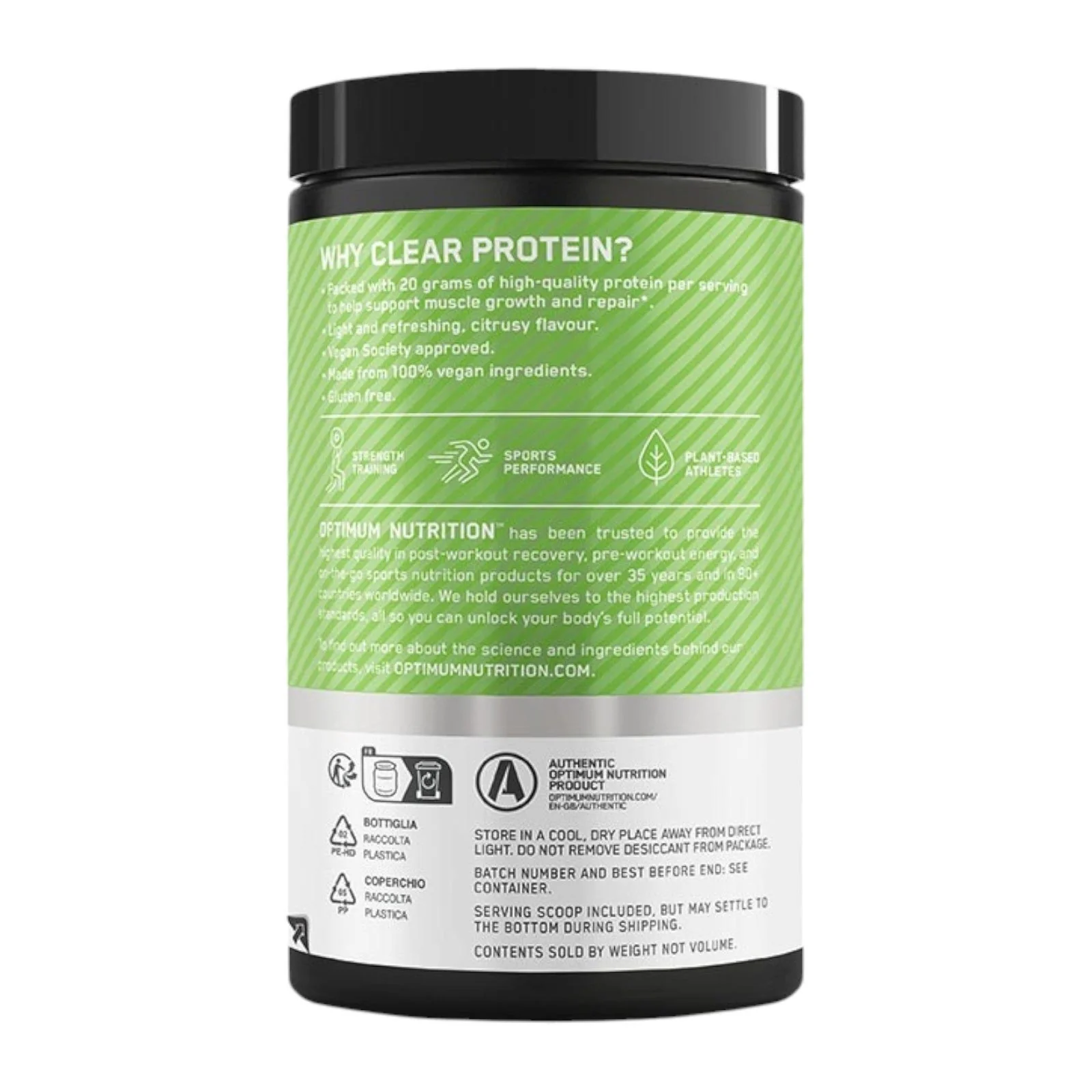 Optimum Nutrition Clear Protein 100% Plant Protein Isolate 280g - Image 3