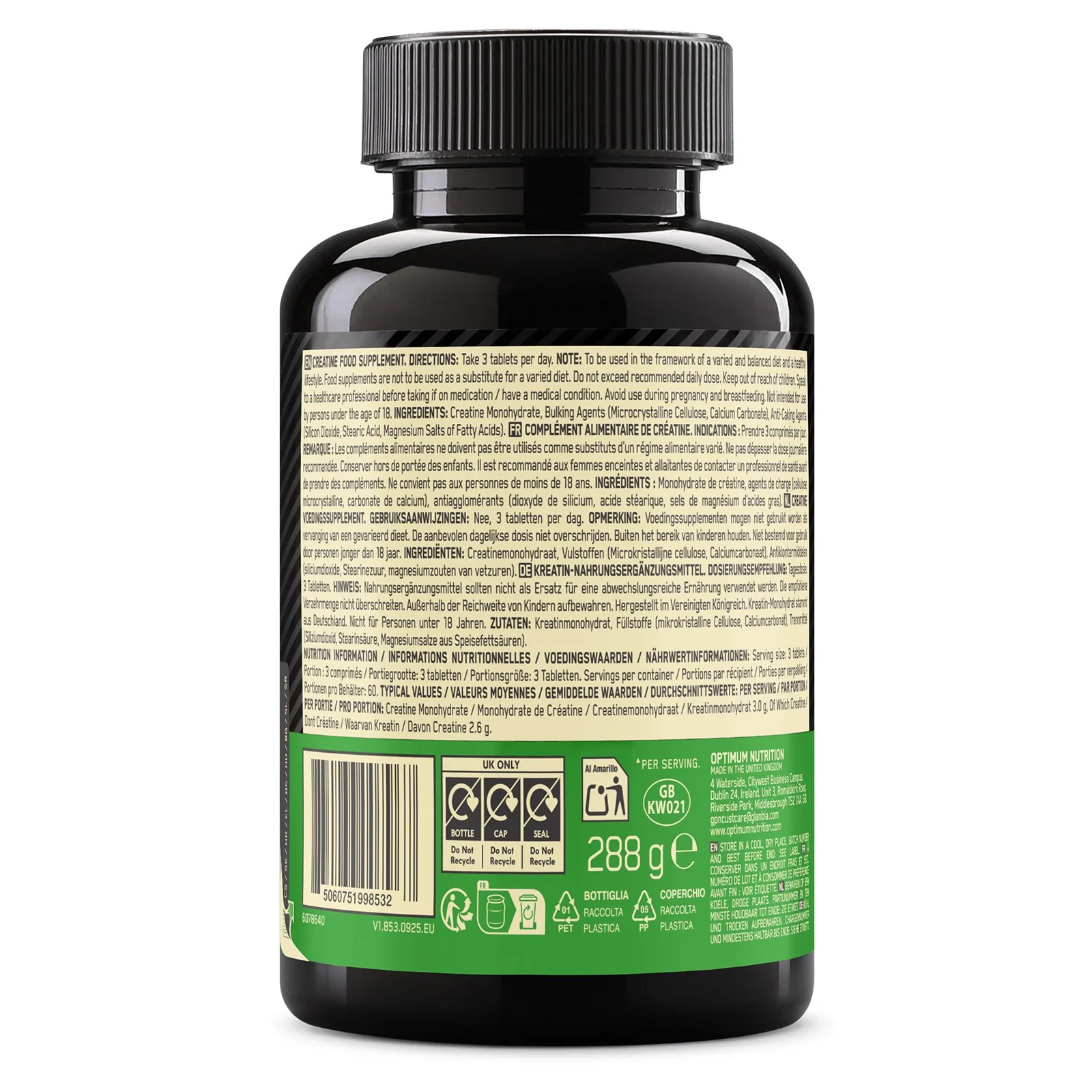 Optimum Nutrition Creatine Tablets – 180 - Image 3