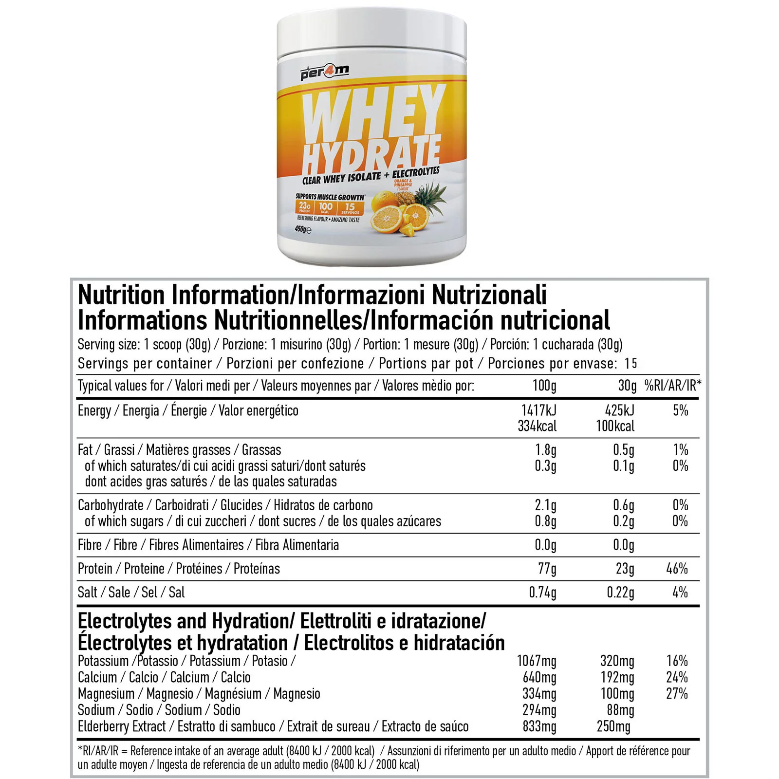 Per4m Clear Whey Hydrate 450g - Image 3