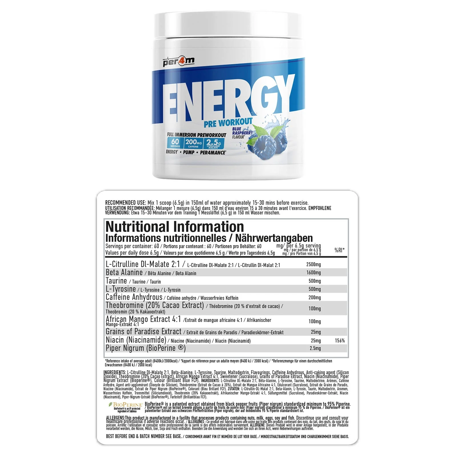 Per4m Energy Pre-Workout 390g - Image 6