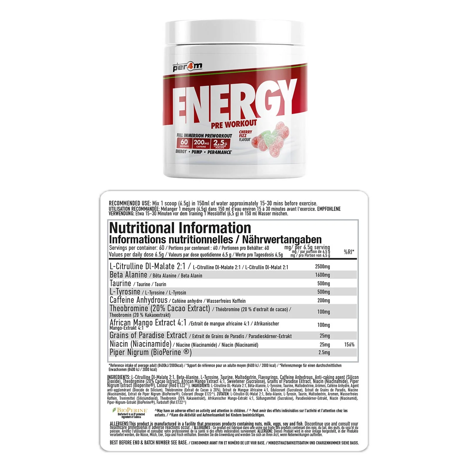 Per4m Energy Pre-Workout 390g - Image 7