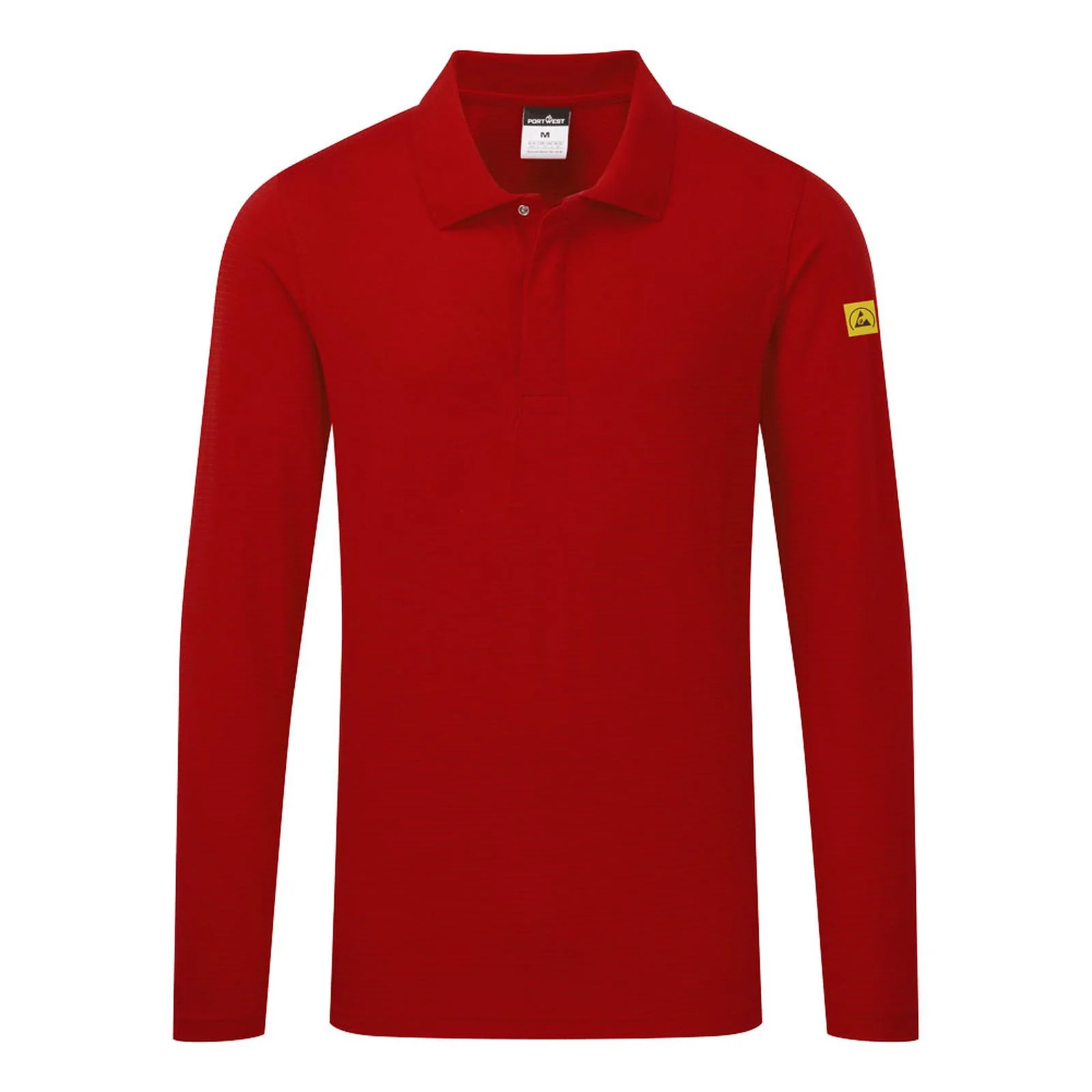 Portwest Anti-Static ESD Polo Shirt L/S Deep Red
